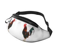 Marsupio a forma di gallo con galline, grande marsupio alla moda per donne e uomini, tasche sicure con cerniera, regolabile, per viaggi, feste, sport, corsa, escursionismo, uso quotidiano, 3D, Taglia