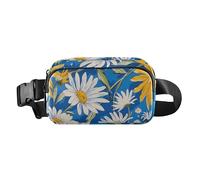 Marsupio a forma di margherita bianca, per donne e uomini, resistente all'acqua, accessorio da viaggio con cinghia regolabile, per viaggi, corsa, escursionismo, Margherita bianca., 1 size