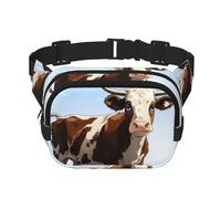 Marsupio a forma di mucca con animali, borsa a tracolla piccola alla moda, leggera, borsa da petto per donne, uomini, corsa, allenamento, escursionismo, viaggi