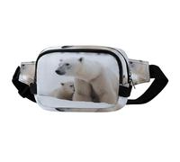 Marsupio a forma di orso polare con animali delle nevi, con tracolla regolabile, borsa a tracolla, tessuto twill, marsupio, per allenamento all'aperto, viaggi, casual, corsa, escursionismo, ciclismo.