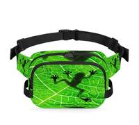 Marsupio a forma di rana con ombra, per donne, uomini, ragazze, ragazzi, bambini, foglie di rana, marsupio per corsa, sport, escursionismo, borsellino da cintura, Colore, XL, Organizer per borse