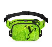 Marsupio a forma di rana, per donne, uomini, ragazze, ragazzi, bambini, rana, ombra, foglia, marsupio, corsa, sport, escursionismo, borsa da cintura, Colore, XL, Organizer per borse