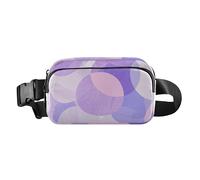 Marsupio a pois colorato rotondo moderno viola elegante marsupio per donna uomo piccolo marsupio da viaggio con cinghia regolabile per ciclismo, escursionismo, palestra, Polka Dot colorato rotondo