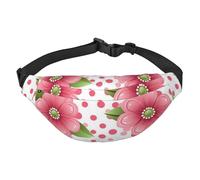 Marsupio a pois con fiori per uomo e donna, alla moda, borsa a tracolla con tracolla regolabile, impermeabile, per viaggi, escursionismo, sport, nero, taglia unica, Nero , Taglia unica