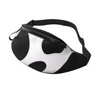 Marsupio a pois con mucca, grande marsupio alla moda per donne e uomini, tasche sicure con cerniera regolabile, per viaggi, feste, sport, corsa, escursionismo, uso quotidiano, 3D, Taglia unica