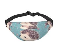 Marsupio a pois con riccio per uomo e donna, alla moda, borsa a tracolla con cinghia regolabile, impermeabile, per viaggi, escursionismo, sport, nero, taglia unica, Nero , Taglia unica