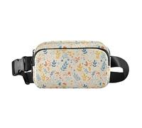 Marsupio a pois e fiori di camomilla con cinghia regolabile per viaggi, palestra, lavoro, Buon Natale Foglie Invernali Fiocchi, 1 Size