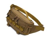 Marsupio a prova di spruzzi Borsa da pesca Borsa da pesca all'aperto Borse sportive da viaggio Marsupio per uomo donna Pack Organizzatori tascabili multipli portatili, cachi, Taglia unica