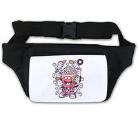 Marsupio a secchiello per cinema, motivo: mostro pop corn, colore: bianco