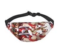 Marsupio a slitta con renna di Babbo Natale, per uomo e donna, alla moda, borsa a tracolla con tracolla regolabile, impermeabile, per viaggi, escursionismo, sport, nero, Nero , Taglia unica