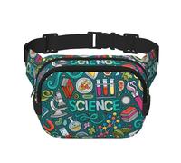 Marsupio a tema scienza dei cartoni animati, per donne e uomini, alla moda, per allenamento, corsa, viaggi, escursionismo, Nero, One Size