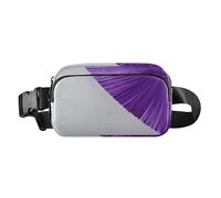 Marsupio a tracolla a forma di ventaglio viola carino astratto per uomo donna piccola cintura toracica marsupio con cinghia regolabile per ciclismo, escursionismo, palestra