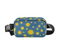 Marsupio a tracolla alla moda a pois gialli per uomini e donne resistente all'acqua borsa per passaporto con tracolla regolabile per viaggi, palestra, lavoro, macchia gialla, 1 size