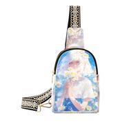 Marsupio a tracolla alla moda Anime Girls Lemon Yellow Daisies robusto marsupio a tracolla per viaggi, ragazze anime margherite giallo limone, 1 taglia, Anime Ragazze Giallo Limone Margherite, 1 size