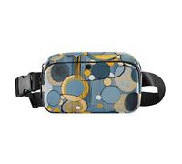 Marsupio a tracolla alla moda blu e giallo con motivo astratto per uomini e donne, borsa multiuso da viaggio accessorio da viaggio con cinghia regolabile per allenamento, corsa, escursionismo, Modello