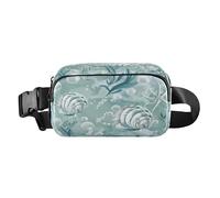 Marsupio a tracolla, alla moda, con cinghia regolabile, conchiglie, alghe e bolle, per allenamento, shopping, viaggi, escursionismo, Multi