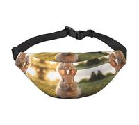 Marsupio a tracolla alla moda con coniglio dalle orecchie bianche, borsa da viaggio casual per ragazzi, adatta per sport, corsa, ciclismo, viaggi, pesca
