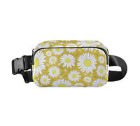 Marsupio a tracolla alla moda con fiore di crisantemo bianco, per donne, uomini, adolescenti, multiuso, con tracolla regolabile, per viaggi, vacanze, corsa, Fiore Crisantemo Bianco, 1 Size