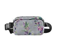 Marsupio a tracolla alla moda con fiori di timo naturale, per donne, uomini, adolescenti, grande capacità, da corsa, con cinghia regolabile, per shopping, sport, lavoro, Natura Fiori di Timo, 1 size
