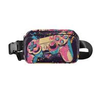 Marsupio a tracolla alla moda con macchina da gioco ad acquerello, per uomo e donna, grande capacità, con cinghia regolabile, per ciclismo, escursionismo, palestra, Macchina del gioco dell'acquerello