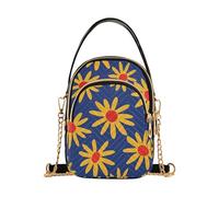 Marsupio a tracolla alla moda con margherite gialle blu reale per le donne con borse multi tasche per la festa della mamma