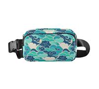 Marsupio a tracolla alla moda con motivo a nuvole di cultura cinese, per uomini e donne, grande capacità, borsa a tracolla con tracolla regolabile, per shopping, sport, lavoro