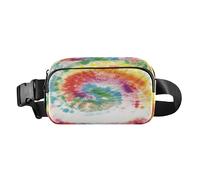 Marsupio a tracolla alla moda con motivo a vortice arcobaleno Tie Dye per donne e uomini, mini marsupio da corsa con cinghia regolabile per lo shopping