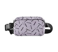 Marsupio a tracolla alla moda con motivo astratto viola e nero per uomini e donne, borsa a tracolla multiuso con tracolla regolabile per viaggi, corsa, escursionismo, Motivo astratto viola e nero, 1