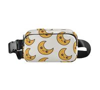 Marsupio a tracolla alla moda con motivo di luna allegra per Halloween, per donne, uomini, adolescenti