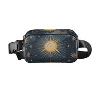 Marsupio a tracolla alla moda con tarocchi blu e oro astrologia, per donne e uomini, piccola borsa a tracolla con tracolla regolabile per viaggi, corsa, escursionismo, Astrologia dei tarocchi blu-oro,