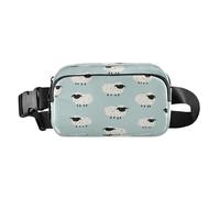 Marsupio a tracolla alla moda marsupio con cinghia regolabile Dream Baby White Black Sheep per allenamento, shopping, viaggi, escursionismo