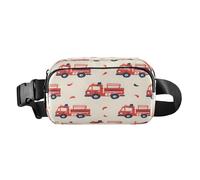 Marsupio a tracolla alla moda marsupio con cinghia regolabile Dream Cartoon Fire Trucks modello per allenamento, shopping, viaggi, escursionismo