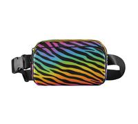 Marsupio a tracolla alla moda Marsupio con cinghia regolabile Dream Colored Zebra Stripe per allenamento, shopping, viaggi, escursionismo
