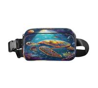 Marsupio a tracolla alla moda marsupio con cinghia regolabile Dream Colorful Sea Turtle Moon per allenamento, shopping, viaggi, escursionismo