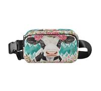 Marsupio a tracolla alla moda marsupio con cinghia regolabile Dream Cow Roses Circle per allenamento, shopping, viaggi, escursionismo