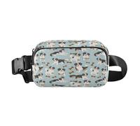 Marsupio a tracolla alla moda marsupio con cinghia regolabile Dream Cute Cartoon cucciolo di pastore australiano per allenamento, shopping, viaggi, escursionismo