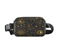Marsupio a tracolla alla moda marsupio con cinghia regolabile Dream Golden Edged Cat Sun Star per allenamento, shopping, viaggi, escursionismo