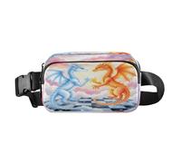 Marsupio a tracolla alla moda marsupio con cinghia regolabile Dream Twin Dragons in the Clouds per allenamento, shopping, viaggi, escursionismo