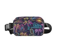 Marsupio a tracolla, alla moda, marsupio con cinghia regolabile, palme colorate al neon per allenamento, shopping, viaggi, escursionismo, Multi