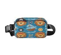 Marsupio a tracolla alla moda marsupio con cinghia regolabile pirati leoni scheletri per allenamento, shopping, viaggi, escursionismo, Multi
