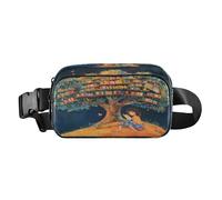 Marsupio a tracolla alla moda Marsupio con cinghia regolabile Ragazza sta leggendo sotto l'albero per allenamento, shopping, viaggi, escursionismo, Multi