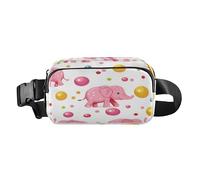 Marsupio a tracolla alla moda marsupio con cinghia regolabile rosa circo elefante e palle per allenamento, shopping, viaggi, escursionismo, Multi