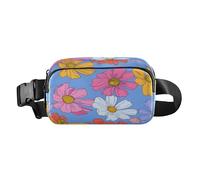 Marsupio a tracolla alla moda marsupio con cinghia regolabile semplice specie di fiori colorati per allenamento, shopping, viaggi, escursionismo, Multi