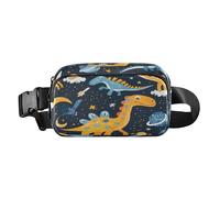Marsupio a tracolla alla moda marsupio con cinghia regolabile simpatici dinosauri nello spazio per allenamento, shopping, viaggi, escursionismo, Multi