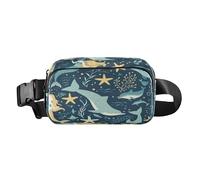Marsupio a tracolla alla moda marsupio con cinghia regolabile sirene e delfini per allenamento, shopping, viaggi, escursionismo, Multi