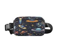 Marsupio a tracolla, alla moda, marsupio con cinghia regolabile, UFO alieni e astronavi, per allenamento, shopping, viaggi, escursionismo, Multi