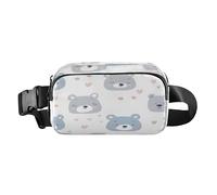 Marsupio a tracolla alla moda marsupio con cinturino regolabile carino viso orso grasso per allenamento, shopping, viaggi, escursionismo, Multi