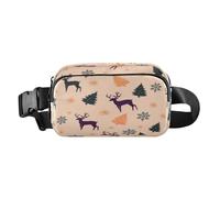 Marsupio a tracolla alla moda marsupio con cinturino regolabile Dream Deer Christmas Green Tree per allenamento, shopping, viaggi, escursionismo