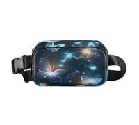 Marsupio a tracolla alla moda marsupio con cinturino regolabile Dream Glowing Blue Butterfly per allenamento, shopping, viaggi, escursionismo