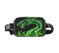 Marsupio a tracolla alla moda marsupio con cinturino regolabile Dream Green Fire Angry Dargon per allenamento, shopping, viaggi, escursionismo